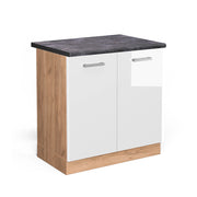 Vicco Mobile lavello cucina Bianco lucido 80 cm , PL Antracite