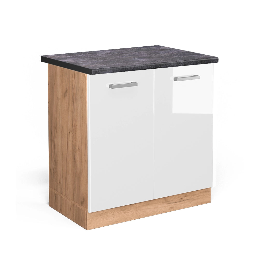 Vicco Mobile lavello cucina Bianco lucido 80 cm , PL Antracite