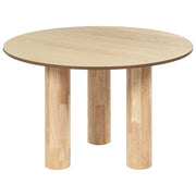 Tavolo da pranzo in legno di frassino chiaro con piano in MDF e gambe in legno di gomma ⌀ 120 cm Stile rustico moderno