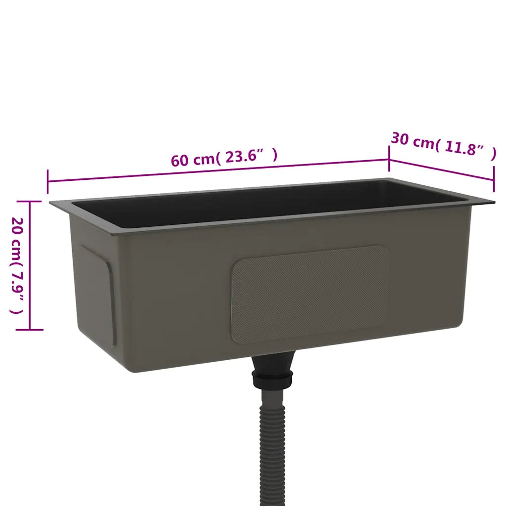 Lavello da Cucina Lavorato a Mano Nero Acciaio Inox CFW3602402