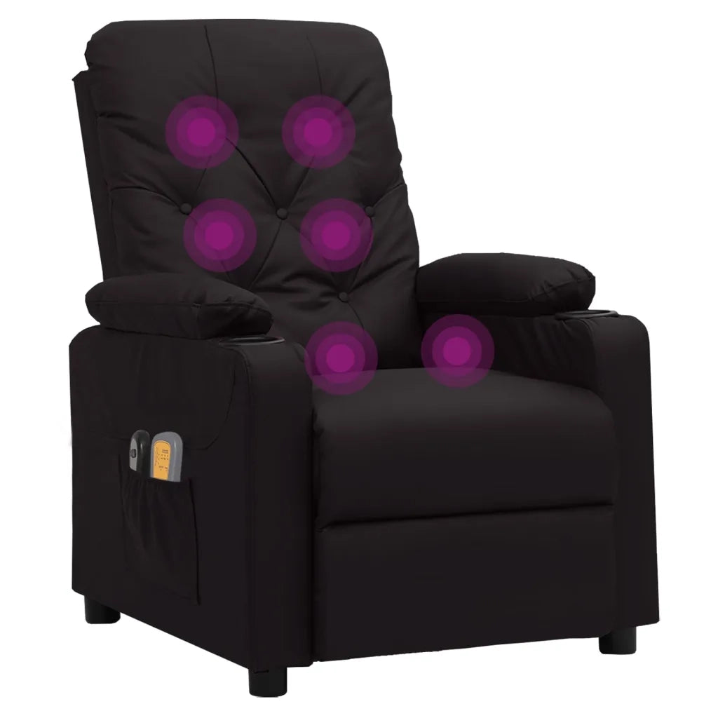 Poltrona Massaggiante Elettrica Nera in Similpelle 3098870
