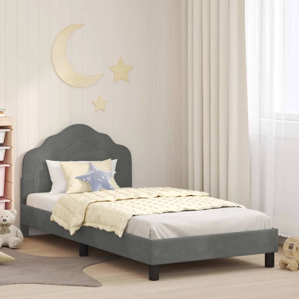Struttura letto bambini con testata-Giroletto per bambini Grigio Scuro 90 x 190 cm 890069