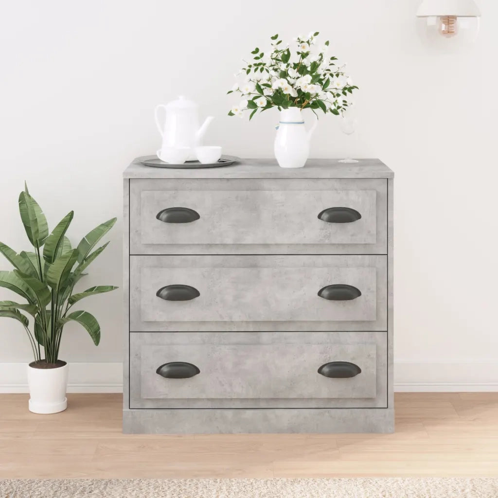 Credenza-Buffet-Armadio da cucina Grigio Cemento 70x35,5x67,5 cm in Legno Multistrato 238293