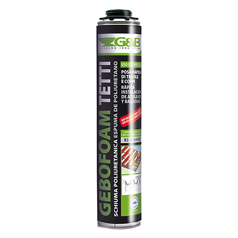 SCHIUMA POLIURETANICA TEGOLE E COPPI 'GEBOFOAM' ml 750 tipo P - per pistola- 12 pezzi  - G&B