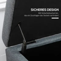 Panca con Spazio di Archiviazione, Ottomana, Panca Corridoio, Finitura a Bottoni, 125,1 cm x 48,9 cm x 41,3 cm, Grigio