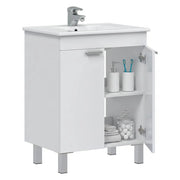 Polino, Mobile Sottolavabo 2 Ante, 60x45x80h cm Bianco Lucido