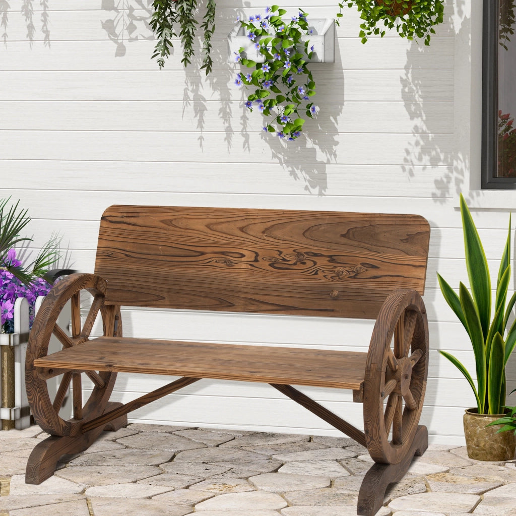 Tavolo da Bistrot Rustico in Legno con Ruote ¨C Zephmum ¨C 114x58x80 cm Carbonizzato