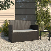 Panca da Giardino con Cuscini Nera 105 cm in Polyrattan 362316