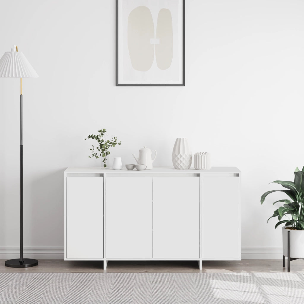 Credenza Bianca Bianca Legno 135 x 41 x 75 cm Credenza Bianca