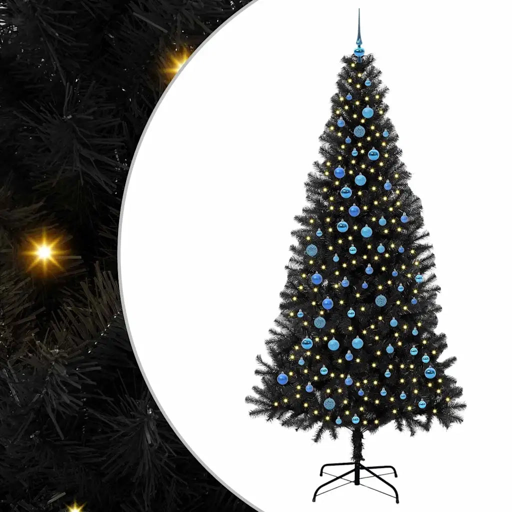 Albero di Natale con 300 LED con supporto Nero 240 cm PVC 3396503
