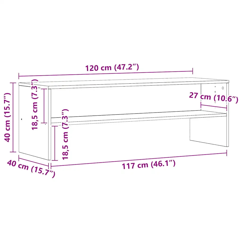 vidaXL Mobile TV Rovere Artigianale 120x40x40 cm in Truciolato