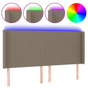 Testiera | Testata a LED Tortora 183x16x118/128 cm in Tessuto