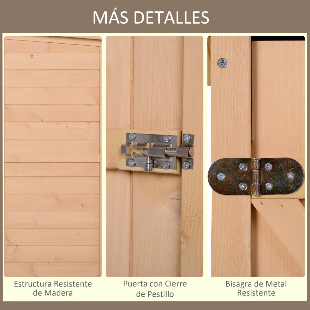 Armadio da giardino in legno per esterno con 2 ripiani ¨C zephmum ¨C 75x56x115cm