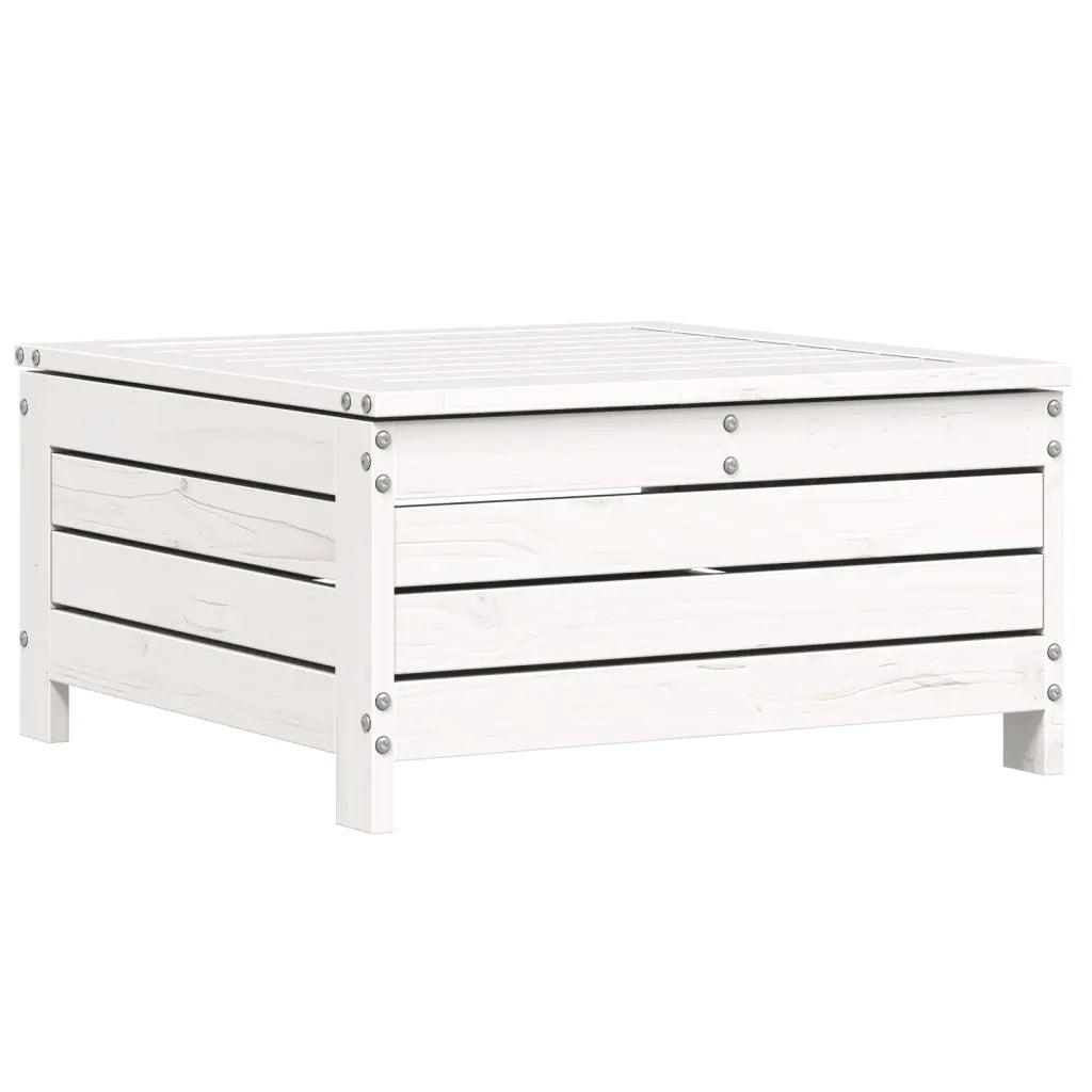 Set Divani da Giardino 7 pz Bianco in Legno Massello di Pino 3250509