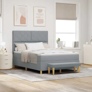 Letto a molle con materasso Grigio chiaro 140 x 190 cm Tessuto 3344373