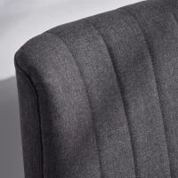 Divano 2 Posti Moderno in Tessuto Senza Braccioli, Divanetto da Salotto con Gambe in Legno, 117x56.5x77 cm, Grigio Scuro