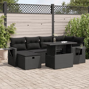 Set Divani da Giardino con Cuscini 7pz Nero Polyrattan 3327855