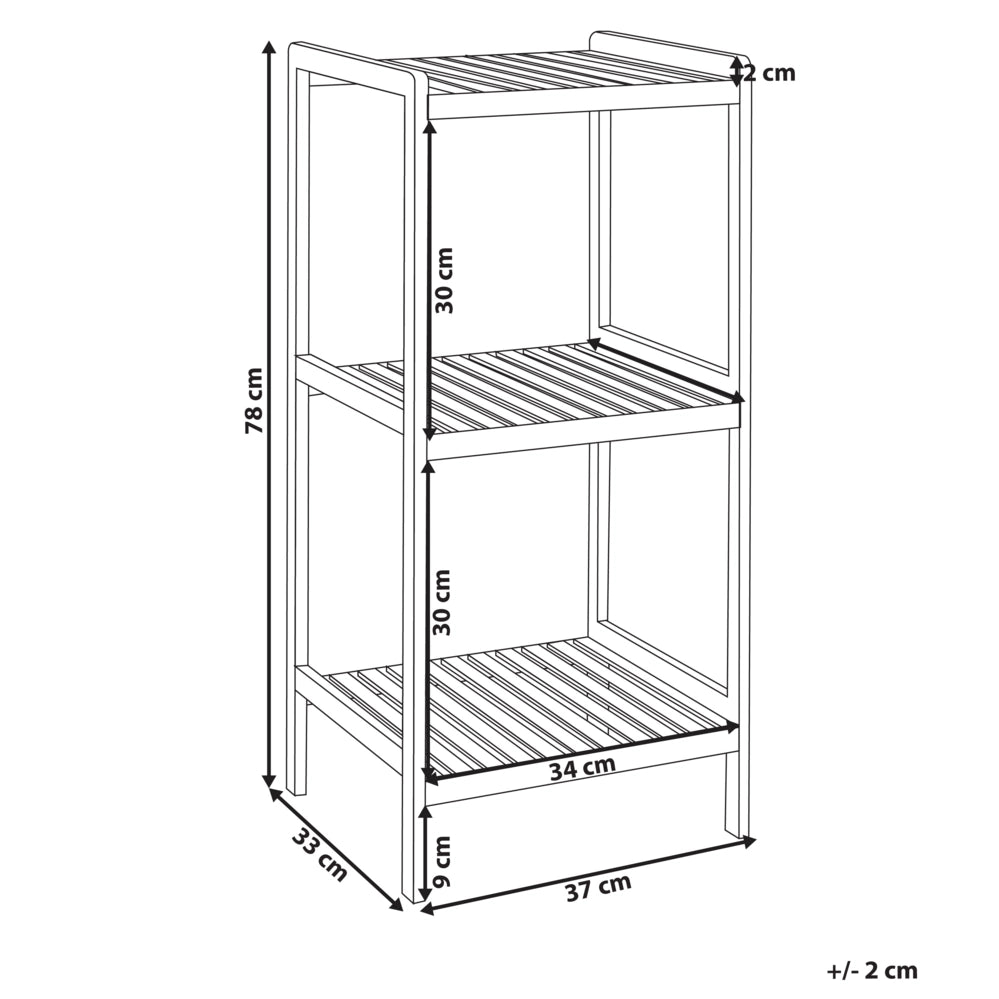 Scaffalatura per bagno in marrone chiaro di bambù 3 ripiani Accessori per bagno