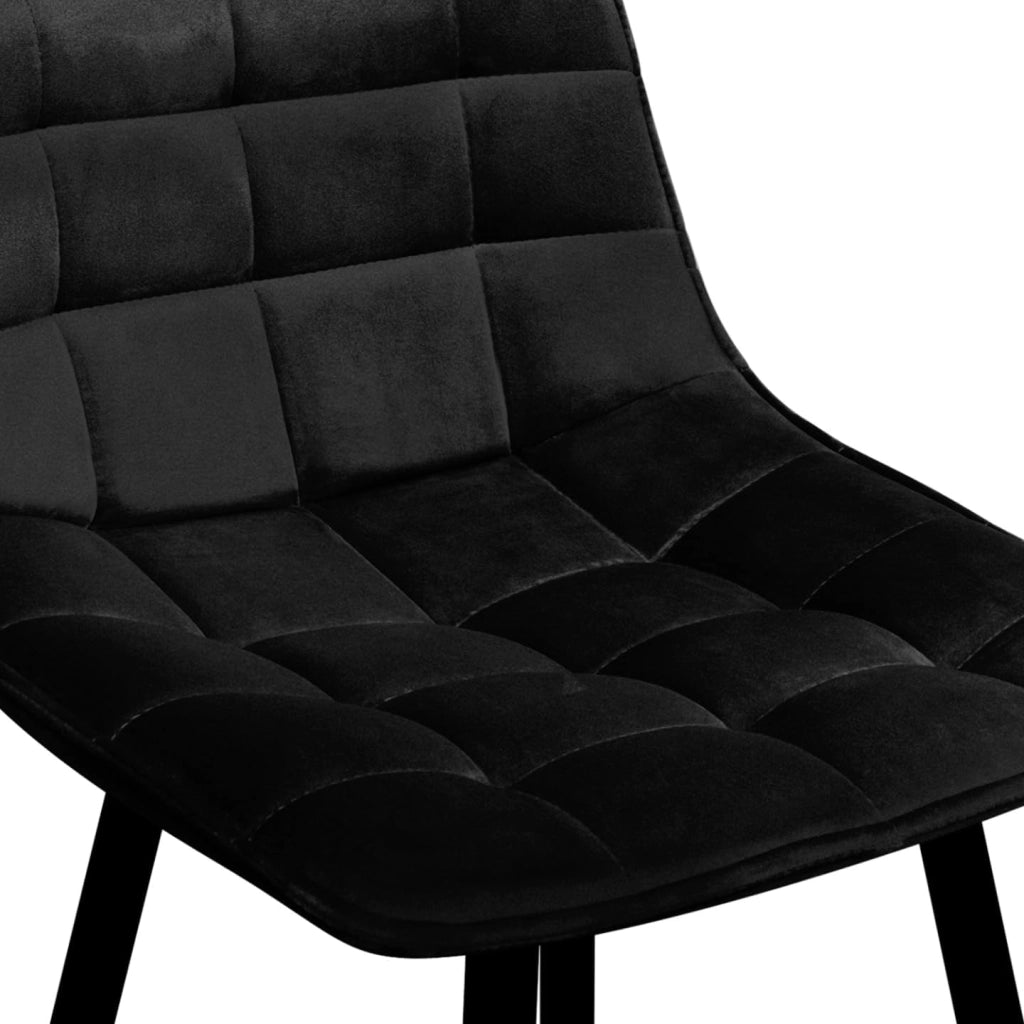 Set di 4 sgabelli da bar in velluto nero MADY