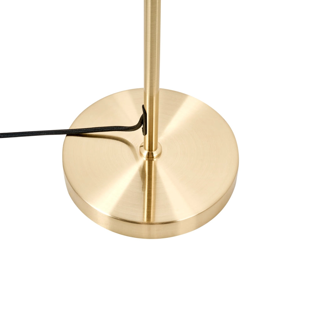 Lampada da terra con base in metallo dorato e paralume in vetro in stile moderno per soggiorno e camera da letto