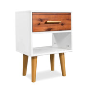 Comodino cassettiera mobile per camera da letto 40 x 30 x 45 cm legno massello di acacia 1402081