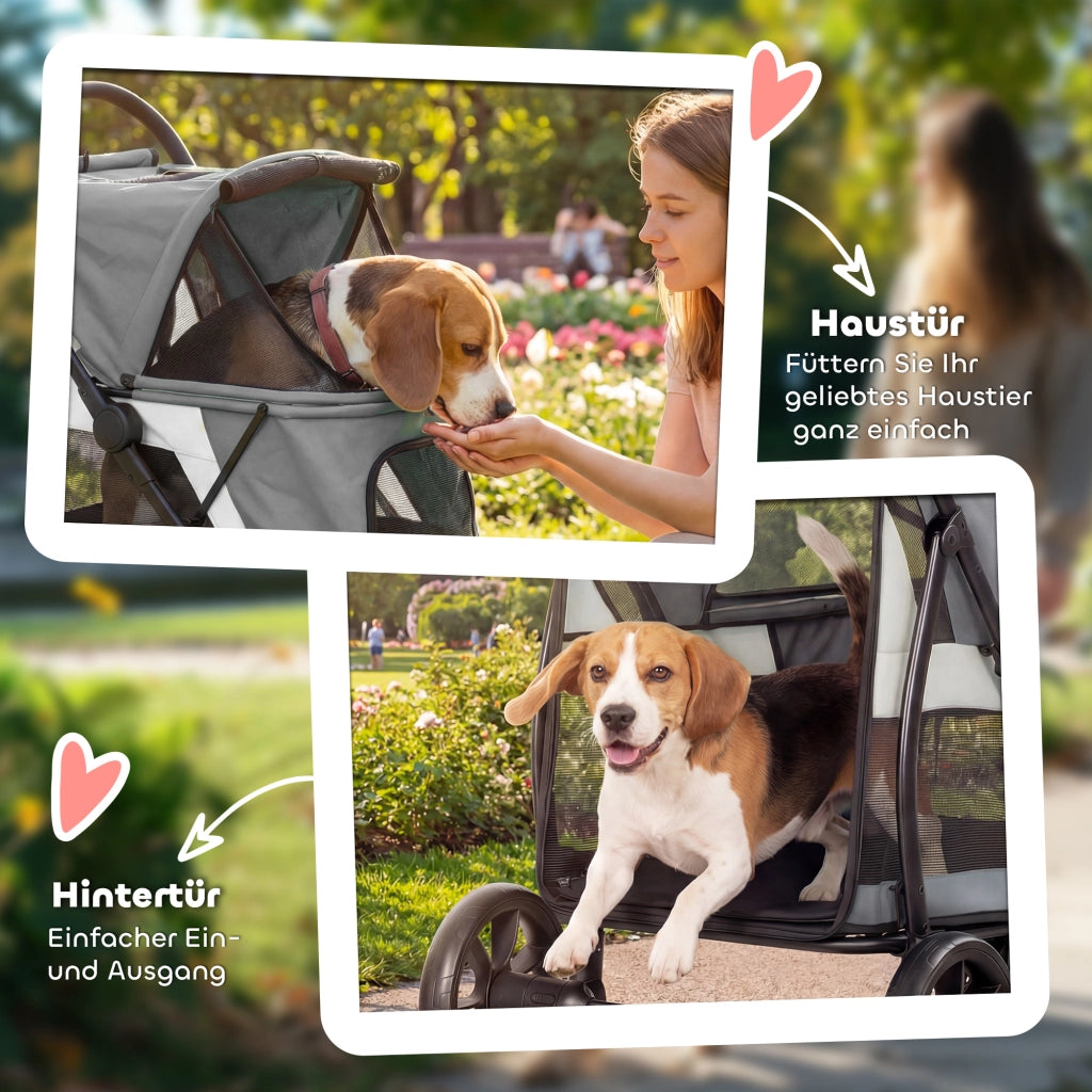 Carrello per Cani Pieghevole ¨C Zephmum ¨C Grigio