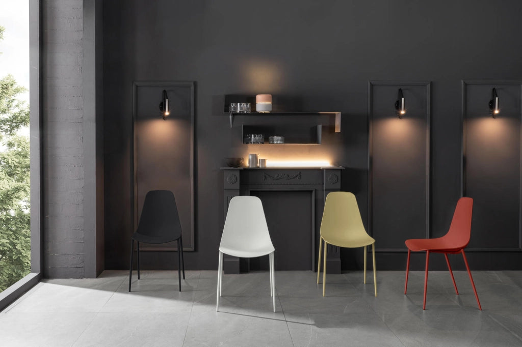 Set 4 Sedie 49x48,5xH88 cm in Polipropilene Frida Bianco