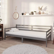 Divano Letto con Materasso 90x200 cm Grigio in Legno di Pino 3083591