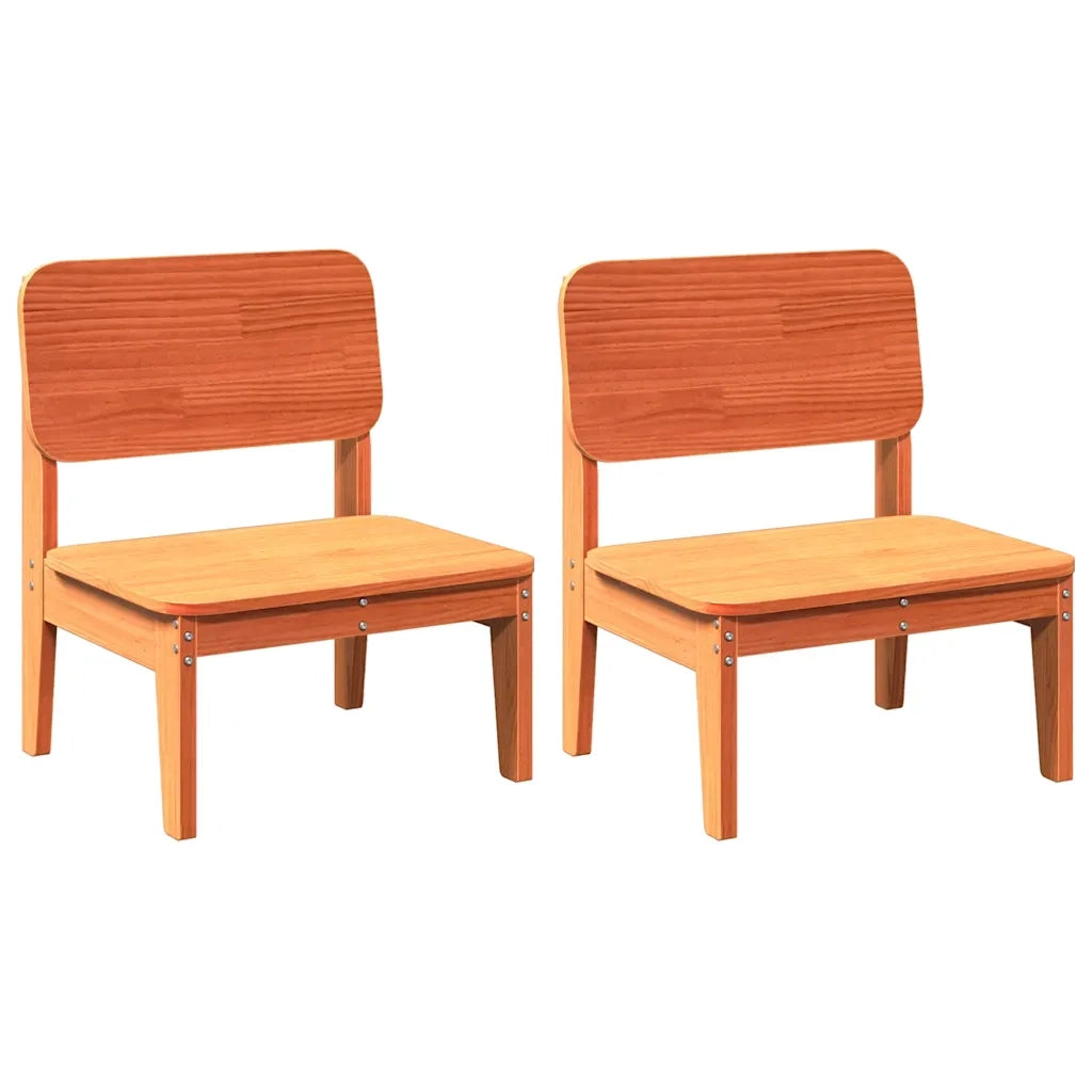 Sedie da Giardino 2 pz Marrone Cera in Legno Massello di Pino 859324