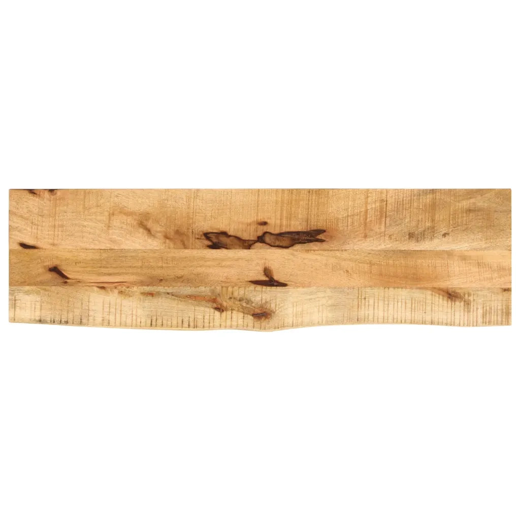 Piano Tavolo 100x20x3,8cm Bordi Vivi Legno di Mango Grezzo