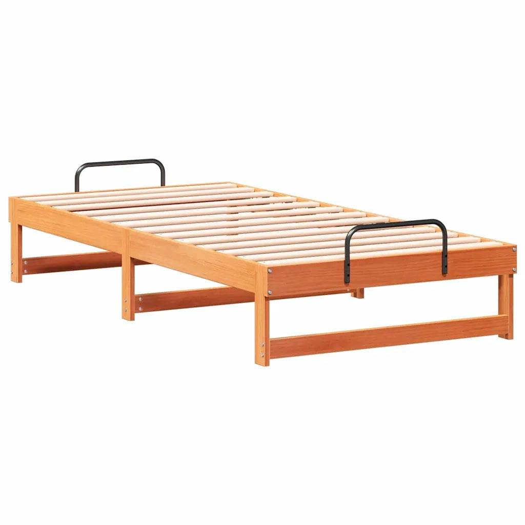 Struttura del letto Marrone 75 x 190 cm Pino massello 873156