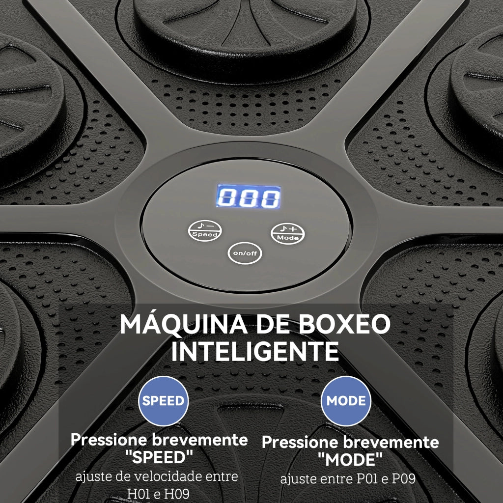 Sacco da boxe da parete musicale con guanti ¨C zephmum ¨C LED, Bluetooth, 9 velocit¨¤