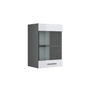 Vicco Mobile da cucina in vetro Bianco lucido 40 cm