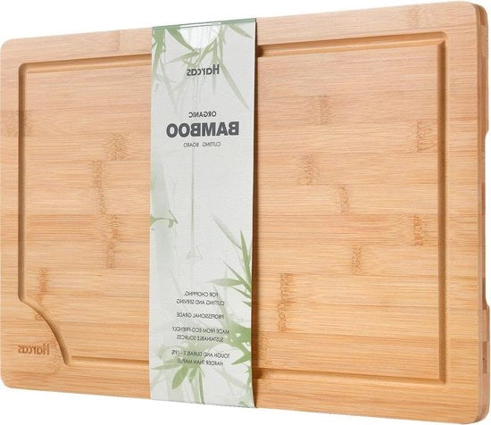 Piastra di taglio in bambù 45 cm x 30 cm x 2 cm - Legno di alta qualità biologico - Cibo verdura tapas formaggio - Qualità professionale sostenibilità