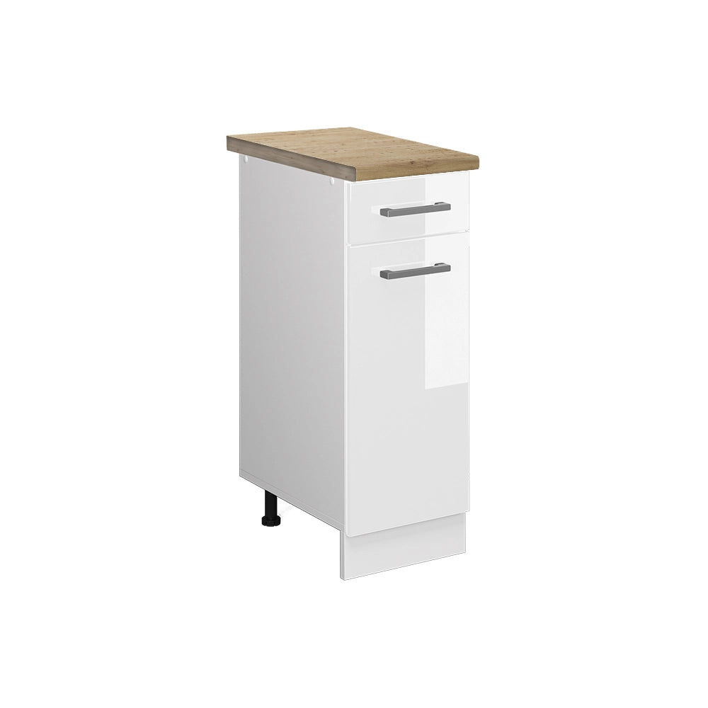 Vicco Mobiletto base per cucina Bianco lucido 30 cm , PL Rovere