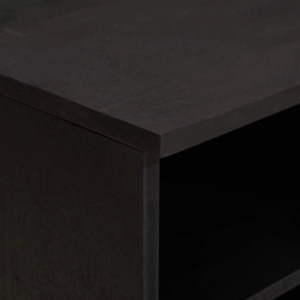 Mobile TV moderno rettangolare con cassetto e ripiano 80 x 33 x 46 cm in legno di mango nero 02_0057894