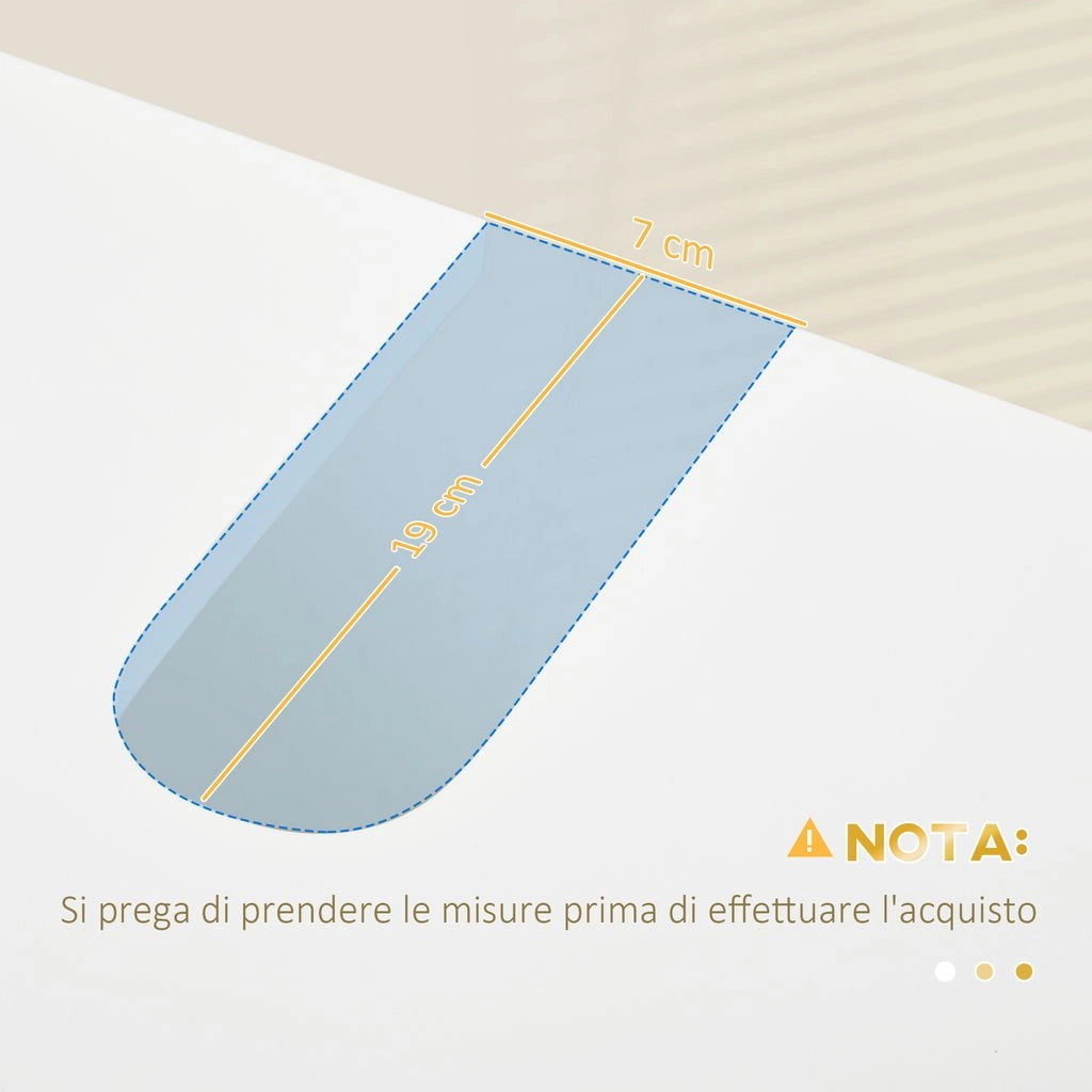 MOBILE BAGNO SOTTOLAVABO CON ARMADIETTO 2 ANTE 60X30X65 CM BIANCO E ORO