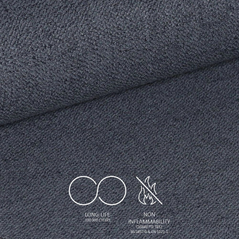 Sedia girevole Piyan in tessuto Nordic 18 colore grigio scuro set 2 pezzi