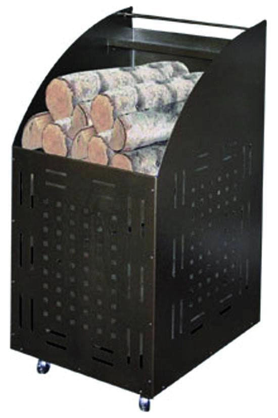 Porta legna acciaio con ruote piroettanti colore nero Cm. 32x42x80