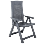 Sedie da Giardino Reclinabili 2 pz | Sedie da Esterno in Plastica Antracite