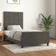 Giroletto senza Materasso Grigio Scuro 90x190 cm Velluto