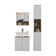 Vicco Set di mobili da bagno Bianco 3 parti, con colonna