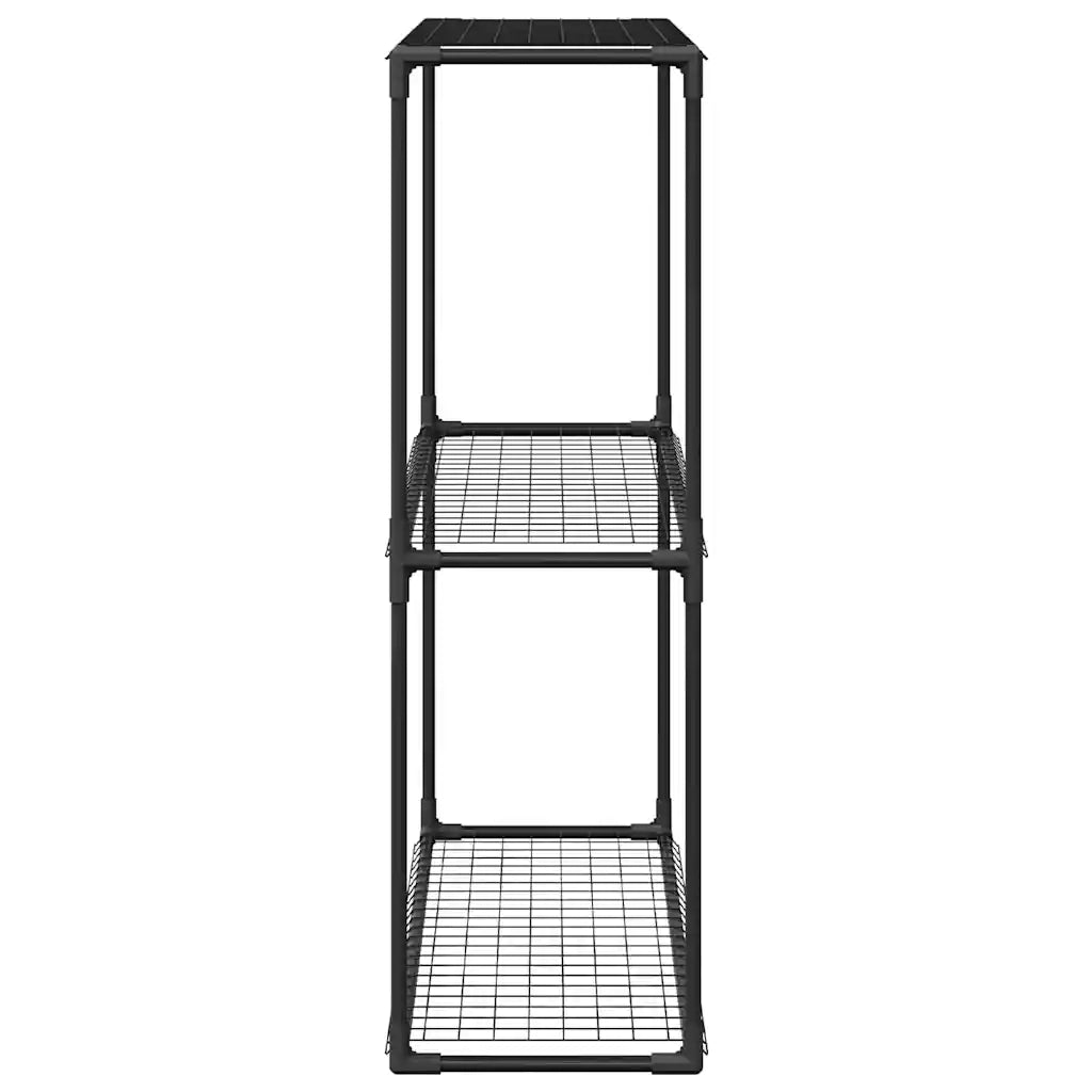 Supporto per piante a 3 livelli Nero 100 x 32 x 102 cm Acciaio 42021341