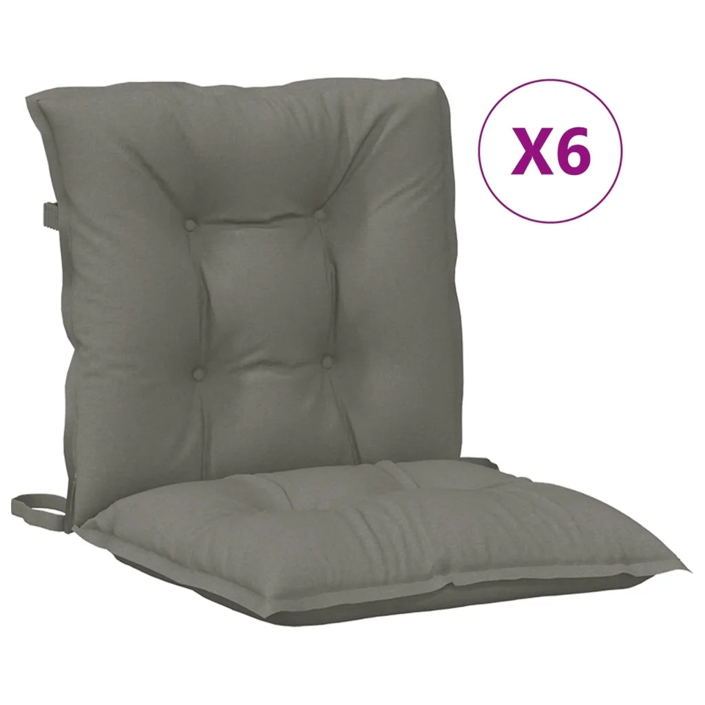 Cuscini Sedia Schiena Bassa 6 pz Grigio Mélange 100x50x7 cm 4002384