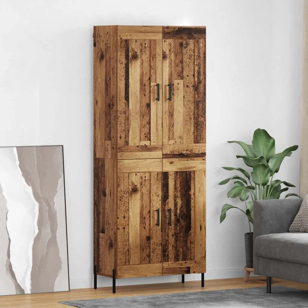 Credenza 2 pz-Set di 2 Buffet-Armadio da cucina Legno vecchio Legno multistrato 365636
