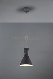ENZO SOSPENSIONE 1 LUCE ATTACCO E27 DOPPIO CONO METALLO ANTRACITE D. 20CM