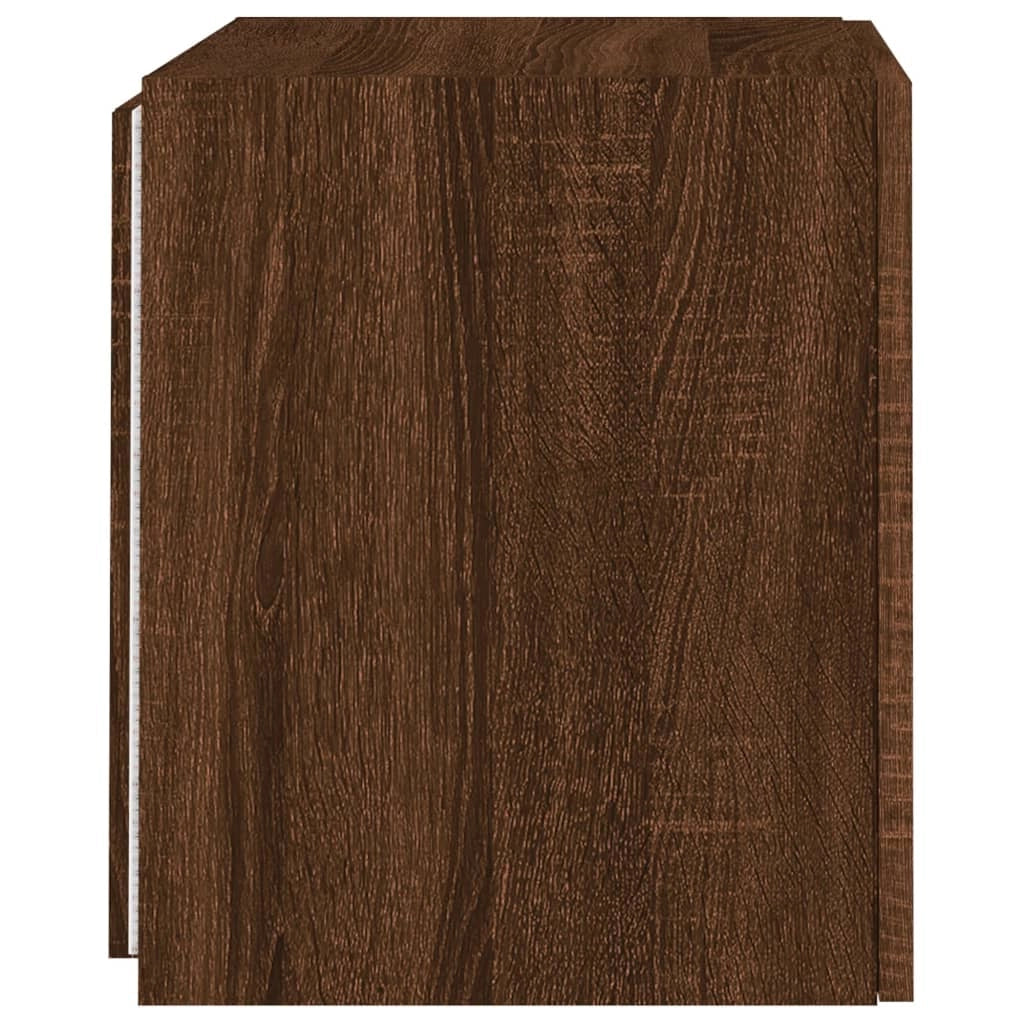Mobile TV multimediale scaffale TV credenza mobile TV sala da pranzo soggiorno parete attrezzata per camera da letto con luci LED rovere 40,5 x 35 x 40 cm marrone 02_0027949