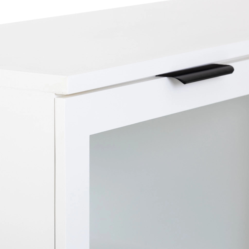 Credenza in legno bianco con 3 ante e 3 cassetti 180x42x114h cm