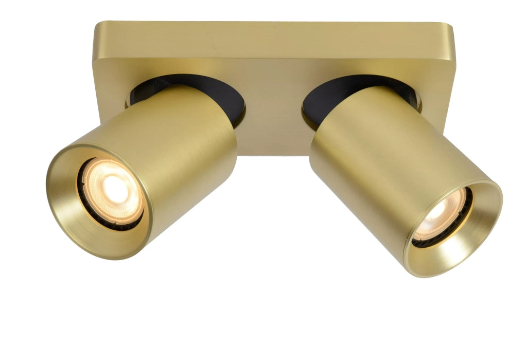Faretto soffitto doppio oro orientabile 2xGU10 Lucide