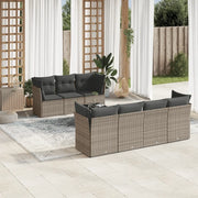 Set Divano da Giardino 8 pz con Cuscini Grigio in Polyrattancod mxl 89297